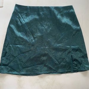 unbranded satin floral skirt with slit